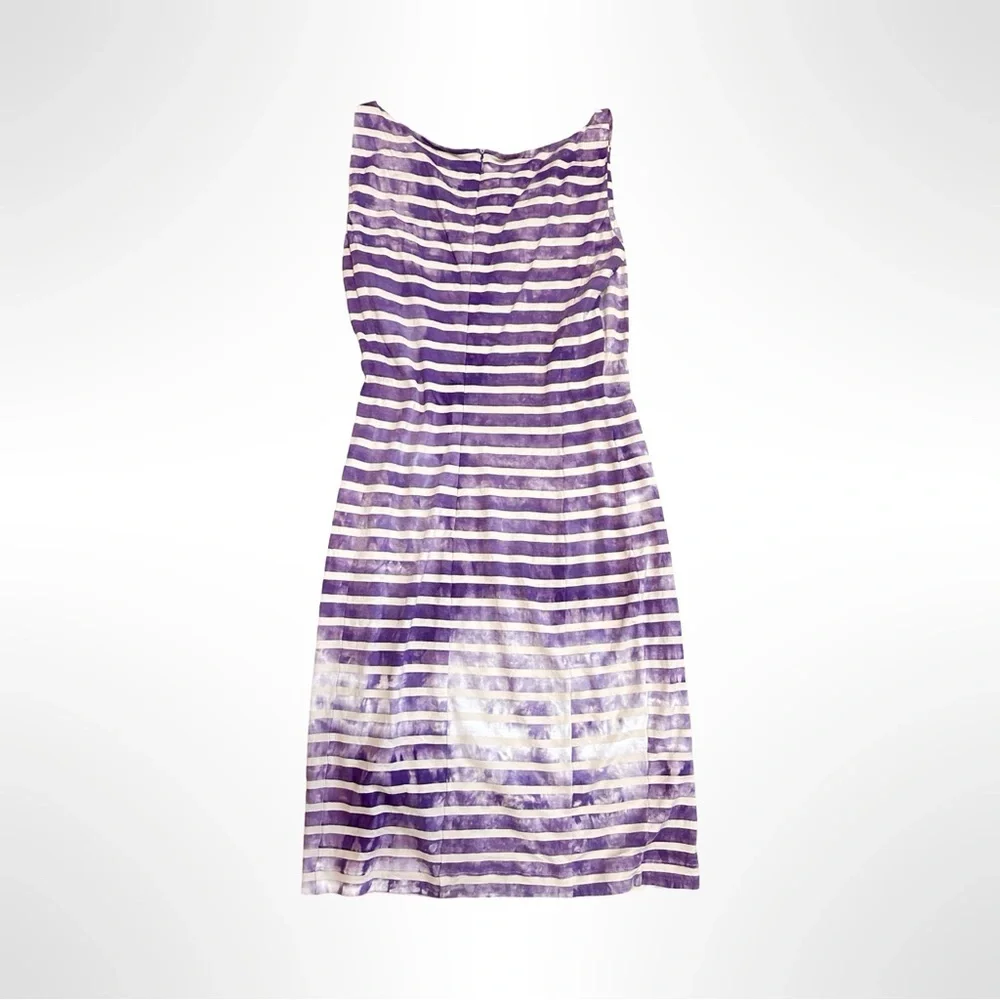Y2K Moschino Cheap Chic Ciao Purple White Striped Cotton Jersey Sleeveless Dress - Picture 3 of 9